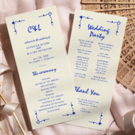 Handgeschriebenes Whimsical Blue Flat-Programm Programm