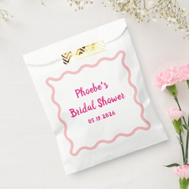 Handgeschriebenes Whimsical Wavy Border Brautparty Geschenktütchen (Versiegelt)