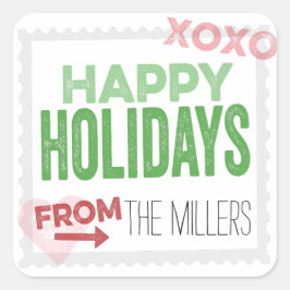 Handgestempelte Aufkleber für Feiertage