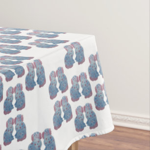 Handgestrichene, blaurosa Stafford Hunde Tablett Tischdecke