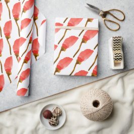 Handgestrichene Blume, rot Geschenkpapier