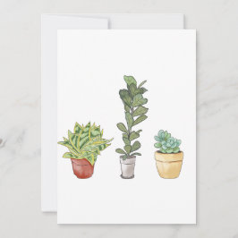 Handgestrichene Pflanze Dankeskarte