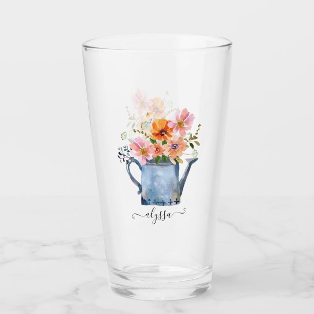 Handgestrichene Wasserfarben Glas (Vorderseite)
