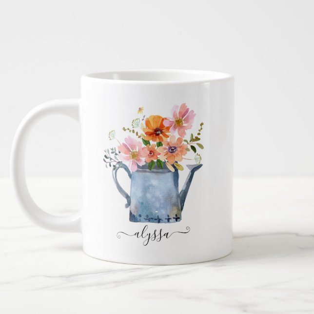 Handgestrichene Wasserfarben Jumbo-Tasse (Links)