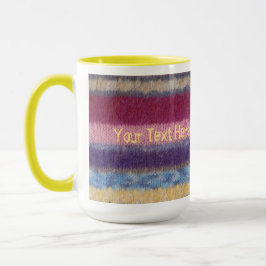 handgestricktes Muster der bunten Streifen Tasse