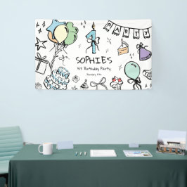 Handgezeichnet 1. Geburtstag Banner