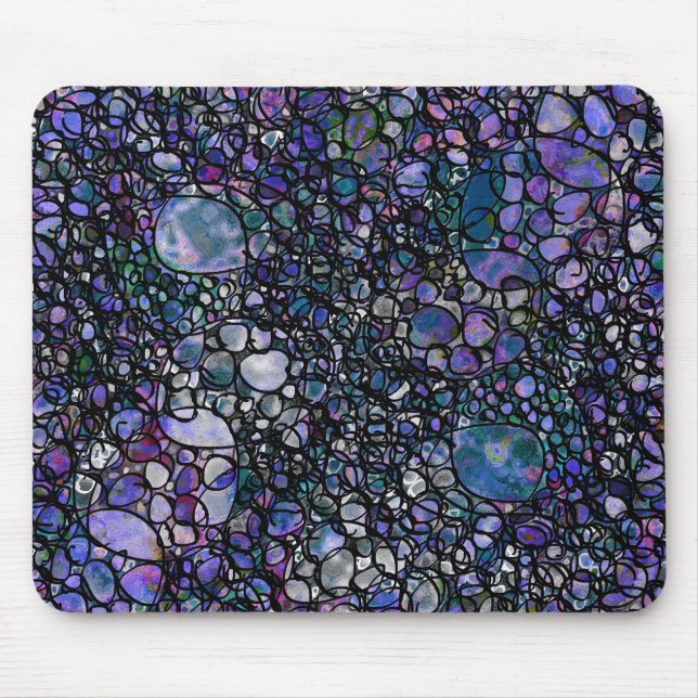 HandGezeichnet Abstrakte Kreise, blau, Lila, schwa Mousepad (Vorne)