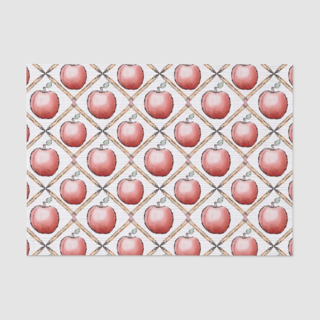 HandGezeichnet Apple & Stift für Lehrer Seidenpapier (Vorderseite)
