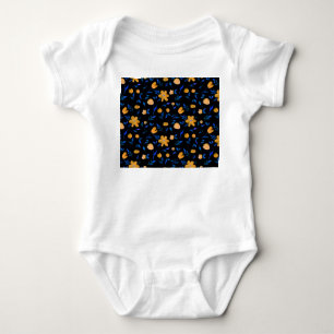Handgezeichnet Aquarellmuster und Blume und Blätte Baby Strampler