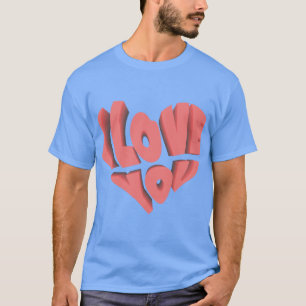 HandGezeichnet Artwork der Roten Herzen Liebe ❤️ T-Shirt