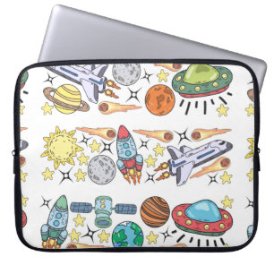 Handgezeichnet Außenraumdoodles. Vintag Laptopschutzhülle