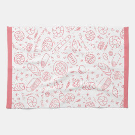 Handgezeichnet Bäckerei Muster Challah Thema Geschirrtuch