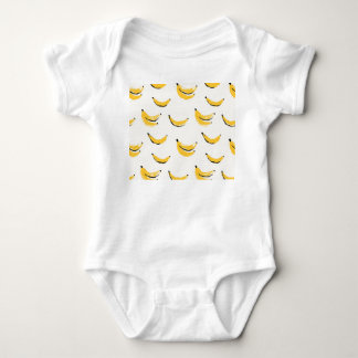 Handgezeichnet Bananen, stilvolles nahtloses Muste Baby Strampler