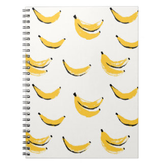 Handgezeichnet Bananen, stilvolles nahtloses Muste Notizblock