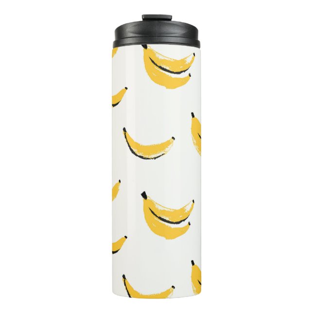 Handgezeichnet Bananen, stilvolles nahtloses Muste Thermosbecher (Vorderseite)