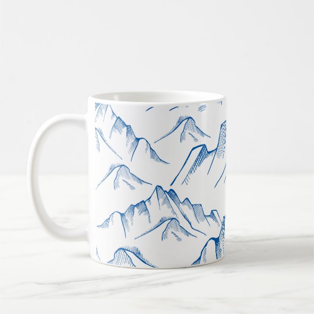 HandGezeichnet Berglandschaftsmuster. Kaffeetasse (Links)