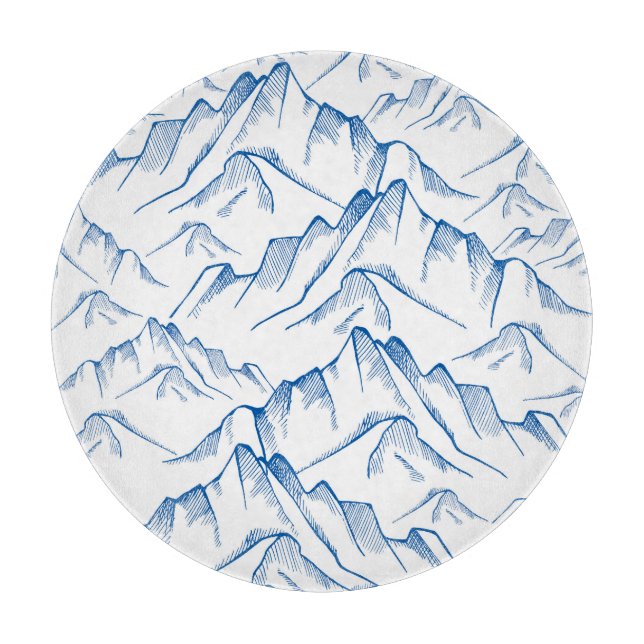 HandGezeichnet Berglandschaftsmuster. Schneidebrett (Vorderseite)
