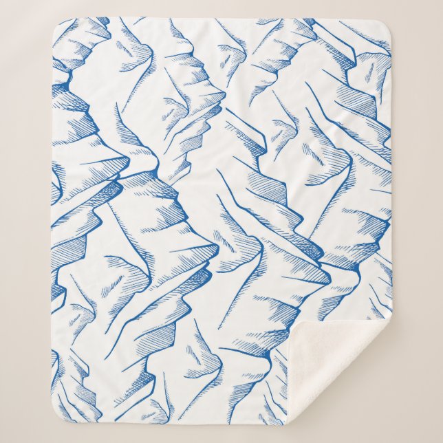 HandGezeichnet Berglandschaftsmuster. Sherpadecke (Vorderseite)