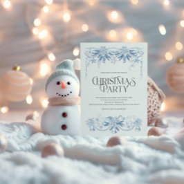 HandGezeichnet Blue Christmas Party Einladung