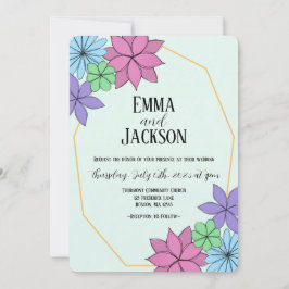 Handgezeichnet Blume Hochzeitseinladung Einladung