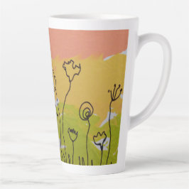 HandGezeichnet Blume Milchtasse