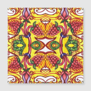 Handgezeichnet: Blumendekorative Eleganz. Magnetkarte