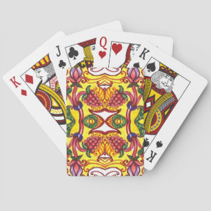 Handgezeichnet: Blumendekorative Eleganz. Spielkarten