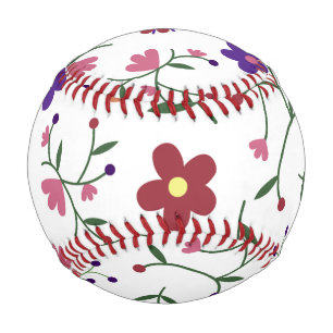 HandGezeichnet Blumenmuster Baseball