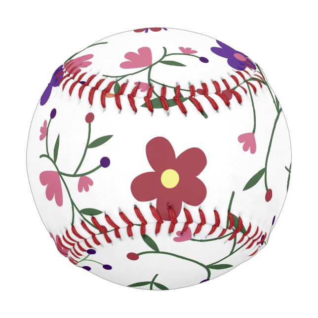 HandGezeichnet Blumenmuster Baseball (Vorderseite)
