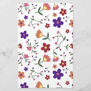 HandGezeichnet Blumenmuster Briefpapier