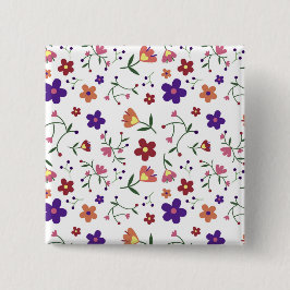 HandGezeichnet Blumenmuster Button