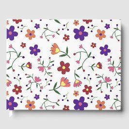 HandGezeichnet Blumenmuster Gästebuch