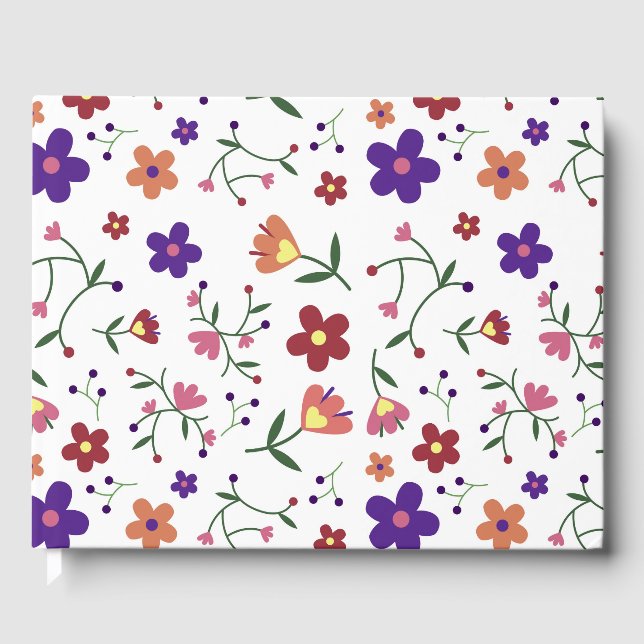HandGezeichnet Blumenmuster Gästebuch (Vorderseite)