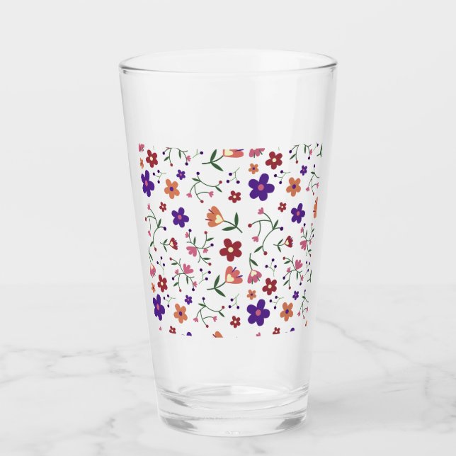 HandGezeichnet Blumenmuster Glas (Vorderseite)