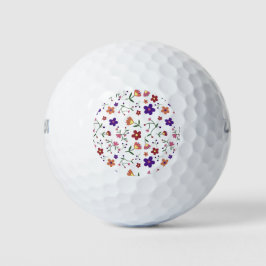 HandGezeichnet Blumenmuster Golfball