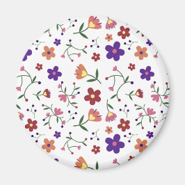 HandGezeichnet Blumenmuster Magnet