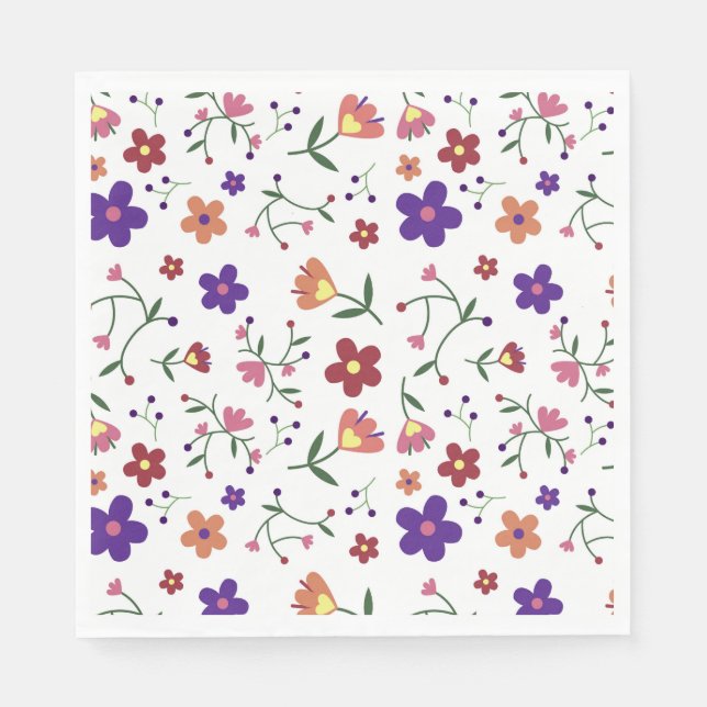 HandGezeichnet Blumenmuster Serviette (Vorderseite)