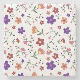 HandGezeichnet Blumenmuster Steinuntersetzer