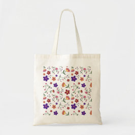 HandGezeichnet Blumenmuster Tragetasche
