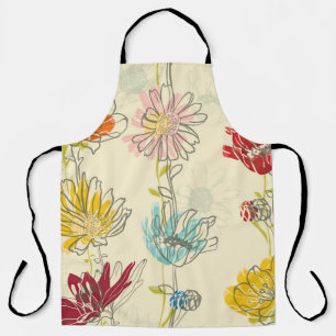 HandGezeichnet, blumennahes Muster Schürze
