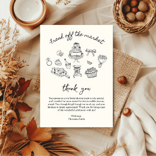 Handgezeichnet Brautparty frisch vom Markt Dankeskarte