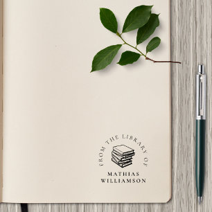 Handgezeichnet Bücher mit schlichter Eleganz aus d Gummistempel