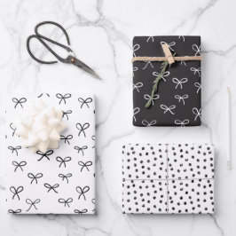 Handgezeichnet Buchsen Urlaubspapier - schwarz Geschenkpapier Set