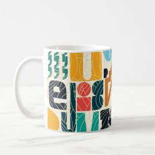 Handgezeichnet Buchstaben: Vintages nahtloses Desi Kaffeetasse