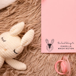 Handgezeichnet Bunny dieses Buch gehört zum Indivi Gummistempel