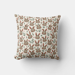 HandGezeichnet Bunny Face Pattern Kissen