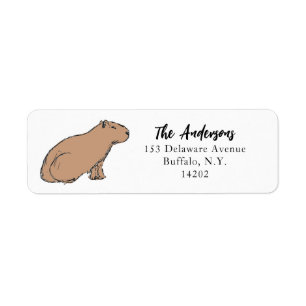 HandGezeichnet Capybara Süße Tier Rücksendeadresse