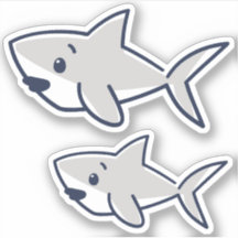 HandGezeichnet Cartoon Baby Shark Scrapbook Sticke