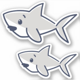 HandGezeichnet Cartoon Baby Shark Scrapbook Sticke Aufkleber