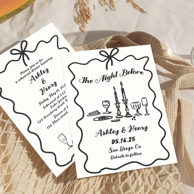 Handgezeichnet die Nacht vor der Probe Abendessen Einladung (Von Creator hochgeladen)